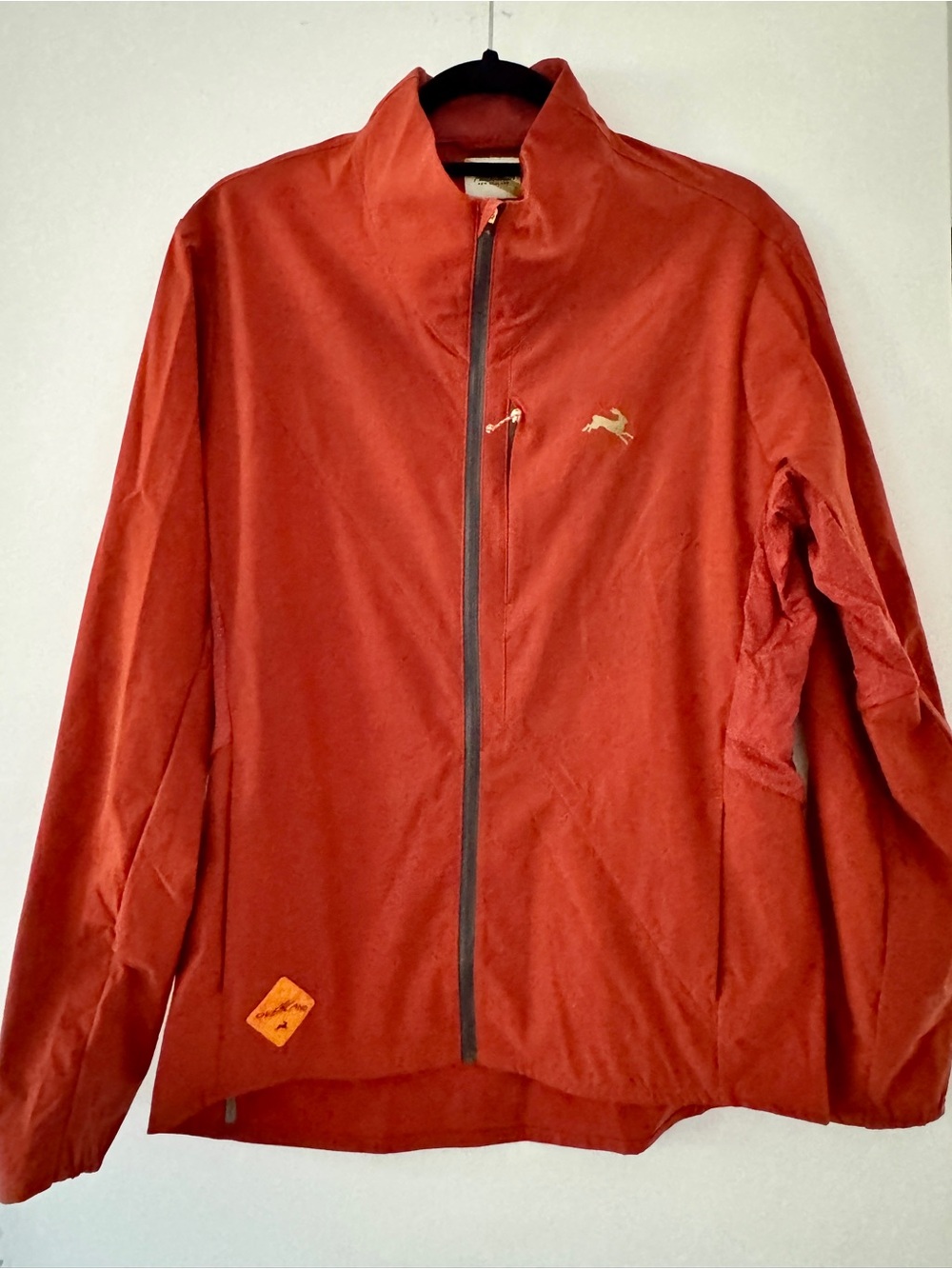 Tracksmith Men's Rust Red Full-Zip Overland Windbreaker Size Medium